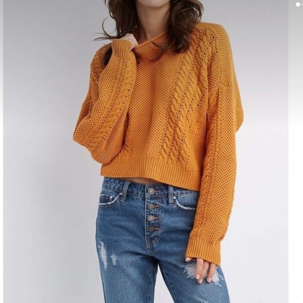 Charlotte Russe High-Low Cropped Pullover Sweater